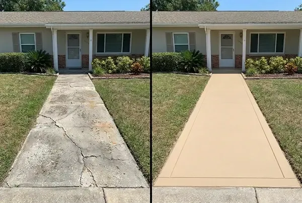 Concrete overlay before and after Colorado Springs