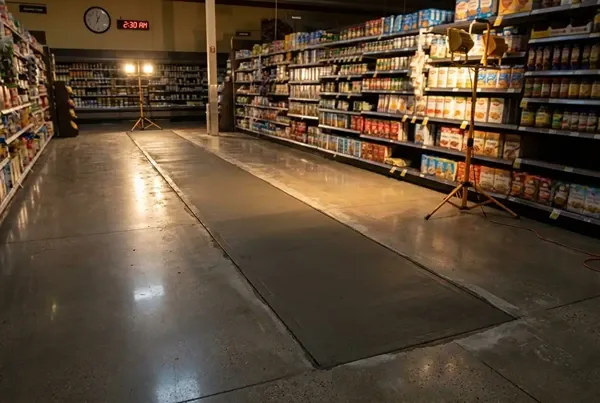Grocery store aisle concrete trench repair Colorado Springs